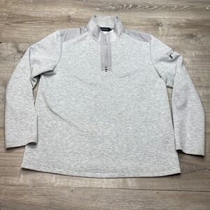 Bugatchi Shirt Quarter Zip Mens L Gray Rayon Blend Stretch Pullover 12278